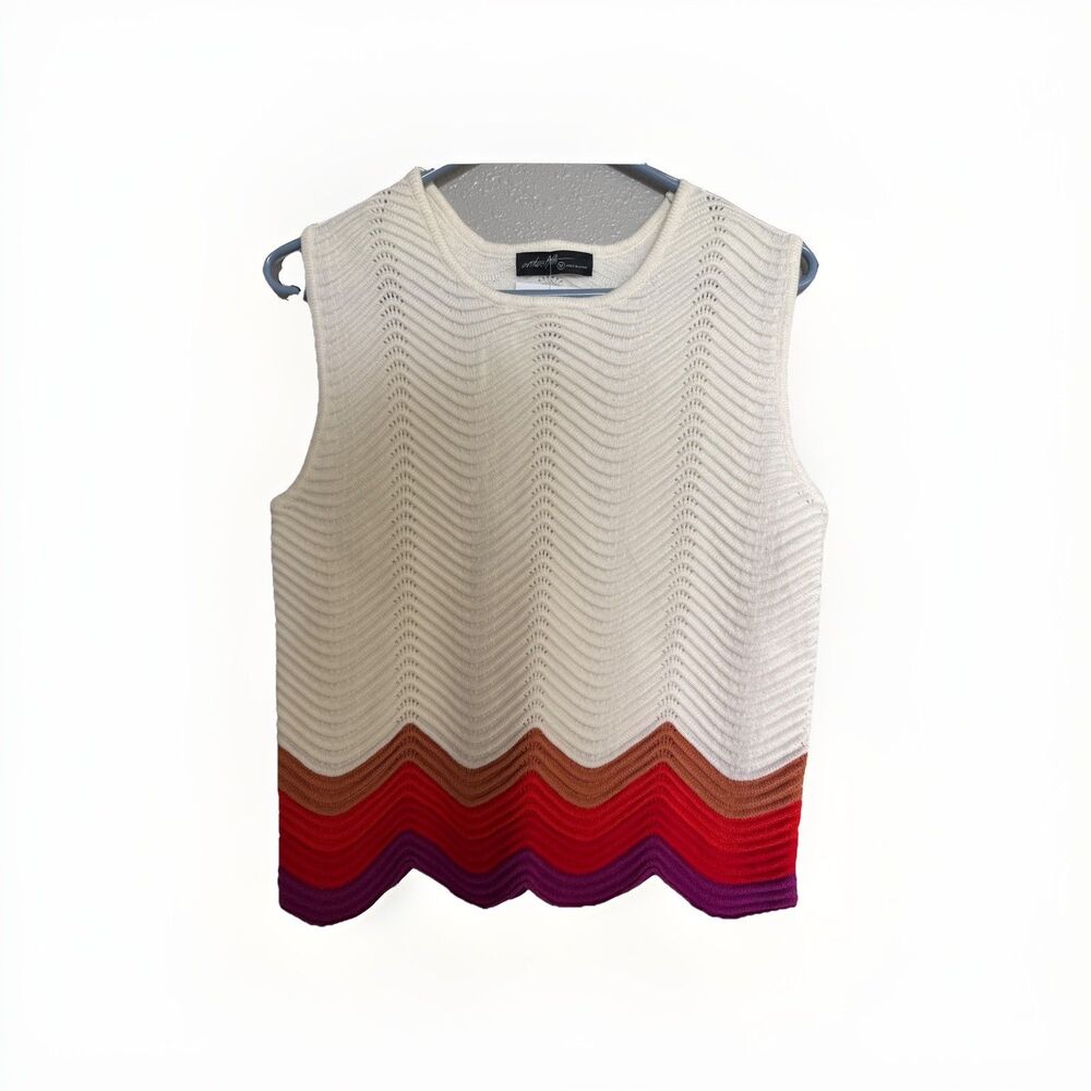 On Twelfth Contrasting Knit Tank Top Round Neck, Medium